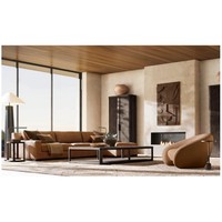 Fauteuil pivotant d'intérieur luxueux à siège bas avec accoudoirs cascade, chaise moderne pour salon, mobilier de canapé