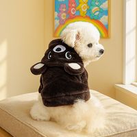 Vêtement personnalisé en gros pour animaux de compagnie : tenue décontractée et élégante en peluche douce en forme d'ours pour petits chiens et chiots