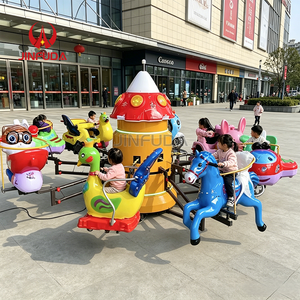 Manège <span class=keywords><strong>pour</strong></span> enfants sur un <span class=keywords><strong>petit</strong></span> carrousel, équipement de <span class=keywords><strong>parc</strong></span> d'attractions, carrousel électrique rotatif miniature en forme d'avion à 8 places - Product Image 2