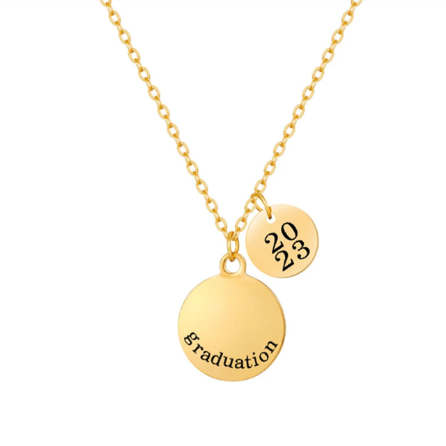 2023 New and Hot Personalized Stainless Steel Round Plain Pendant Necklace for Engrave