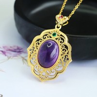 Pendentifs en améthyste naturelle Aiyu en gros, pierres précieuses violettes, diffusion en direct e-commerce, approvisionnement transfrontalier