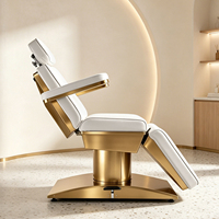Table de massage électrique rotative à 360 degrés en or pour salon de beauté de luxe moderne, lit d'extension pour cils, à vendre