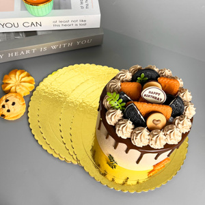 Sunshine Disposable Stand 4-12 Inches Food Grade Gold Round <b>Cake</b> Base <b>Board</b> - Product Image 2
