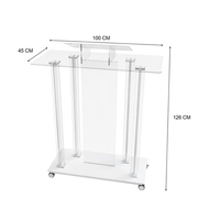 Pupitre acrylique debout de plancher transparent assemblé chaire d'église de podium de plate-forme acrylique