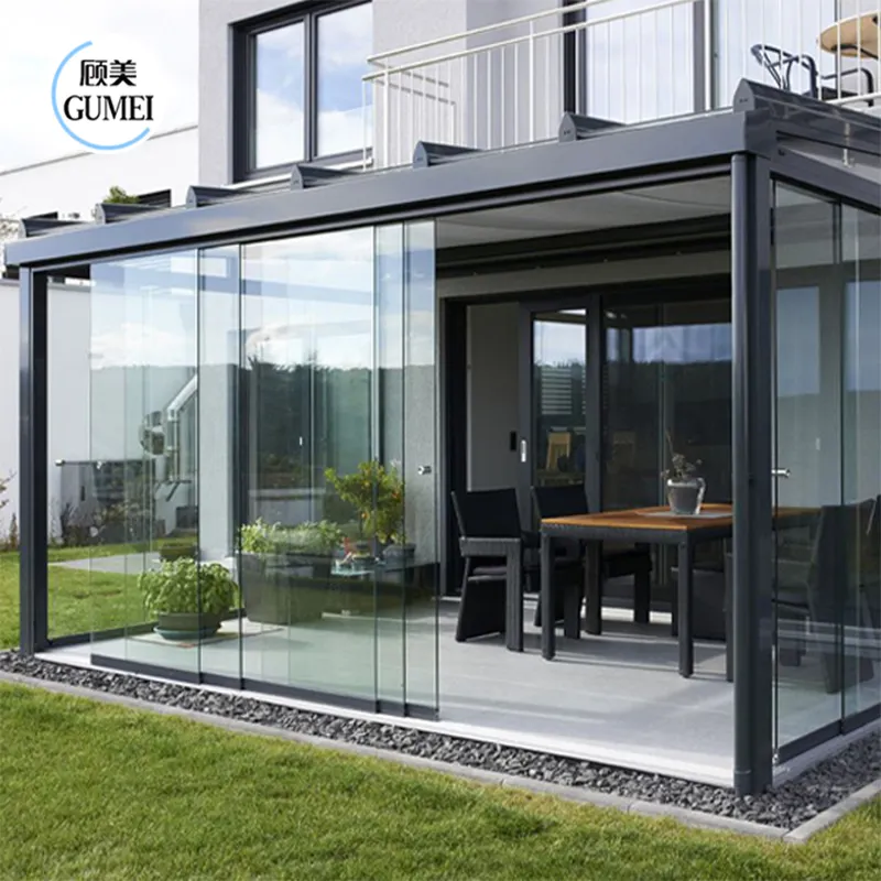 Gewerbliche Glas häuser Wintergarten Aluminium Garten Gewächshaus Außen glas Zimmer Aluminium Außenraum