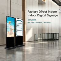 Affichage numérique sur pied 4K de 32 à 65 pouces sur mesure avec CMS gratuit, écran LCD publicitaire pour la livraison, la vente au détail et l'hôtellerie