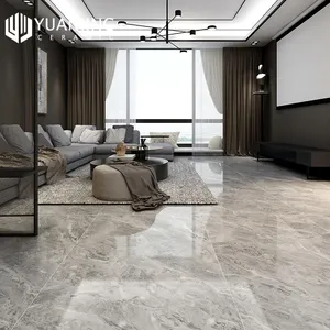 Sıcak satış 750x1500mm tam vücut mermer bak koyu açık gri beyaz parlak cilalı sırlı porselen döşeme fayans - Product Image 3