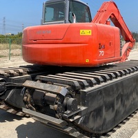 Mini-chargeuse sur chenilles Hitachi ZX70, 90% neuve, 7 tonnes, moteur Isuzu, pompe à engrenages, unité d'occasion pour inspection vidéo