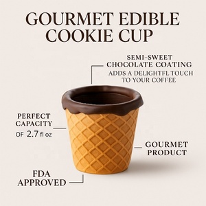 Tazza Commestibile in Biscotto Croccante, Tazze da Caffè Monouso Commestibili, Ecologiche e Creative, Tazza Commestibile per Cioccolata e Caffè - Product Image 2