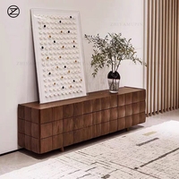 Nordisches Sideboard aus schwarzem Walnussholz, TV-Schrank, komplett aus Massivholz, minimalistisch, für kleine Wohnzimmer, Aufbewahrung, kreativer Hochschrank, anpassbar