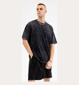 Camisetas de Algodón Lavadas con Ácido para Hombre, Camisetas Extra Grandes Desgastadas, Camisetas Vintage Personalizadas para Hombre - Product Image 6