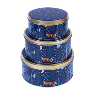 Vente chaude Boîte à biscuits ronde en fer blanc, boîte à gâteaux, boîte à bonbons pour mariage, boîte en fer blanc laquée, marque Hua Peng, impression offset