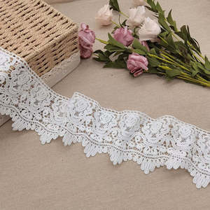 LACE DOG Borde blanco de alta calidad Ajuste de encaje de guipur 3 yardas Encaje festoneado de algodón Estilo vintage Excelentes aplicaciones de laminado - Product Image 6