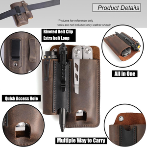 Nhà Máy Ngoài Trời Da Edc Vành Đai Tổ Chức <span class=keywords><strong>Pouch</strong></span> Chiến Thuật Dao Vỏ Bọc Bao Da Công Cụ <span class=keywords><strong>Pouch</strong></span> Đèn Pin Key Chủ - Product Image 3