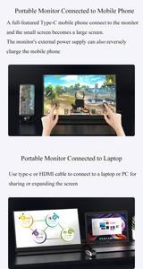 Vente d'usine avec haut-parleurs 15.6 innch FHD écran tactile moniteur Portable 60Hz double <span class=keywords><strong>Pc</strong></span> HDR écran externe moniteur Portable - Product Image 5