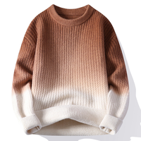 Pull-over en tricot gaufré surdimensionné de luxe avec logo personnalisé, 100% coton, chaud, pour homme