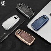 Casing Kunci Mobil Kulit Paduan Aluminium untuk Audi A5 Sports 2017 2019 2021 2022 Pelindung Remote Kunci Fob Gantungan Kunci