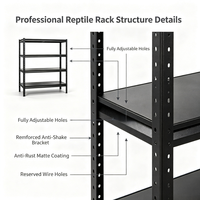 Étagère métallique multi-niveaux pour terrarium d'élevage de reptiles, présentoir de rangement pour animalerie, salle d'élevage et usage domestique