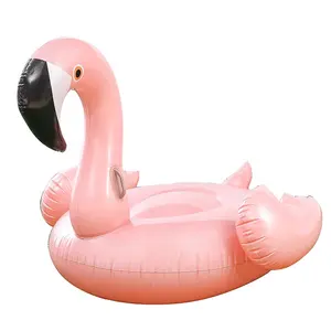 Rose Gold Inflatable Flamingo Pool Float Cho Hồ Bơi Bên