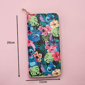 Dompet Panjang Lucu Motif Kartun Stitch Bahan Kulit PU, Tempat Kartu Anak, Dompet Koin dengan Resleting, Dompet Akhir Pekan, Laris Manis - Product Image 2