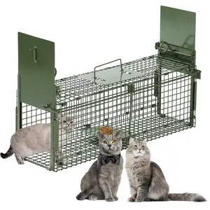 2024 nouveau Design animal vivant piège Cage sans cruauté Cage attraper métal acier avec poignée, libérer chat lapin rongeurs écureuils