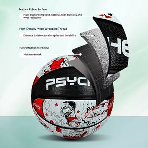 Balón de Baloncesto Juvenil No.7 Serie Graffiti para Interior y Exterior, Modelo HF-R7005, Antideslizante, Resistente al Desgaste, de Goma, 1.5 kg - Product Image 4