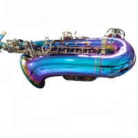 Colorful Lacquer Surface Brass Polished Rust Resistant Eb Alto Saxophone Silver Buttons Abalone Shell Inlay Keys Professional