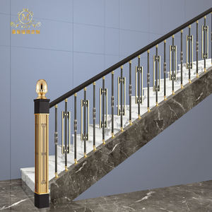 Barandillas y Pasamanos Modernos de Lujo Chapados en Oro - Material Personalizado de Cobre-Aluminio para Villas / Hoteles / Clubes - Product Image 2