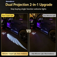 Touareg 	 Projecteur LED de bienvenue pour portière de voiture Speedform, nouveau modèle Volkswagen Touareg 2019-2024, double lentille, 12V 5W