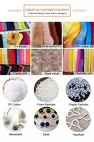 Peluches personnalisées en gros, jouets en peluche mignons et doux, doudous en coton biologique avec rembourrage en coton PP, faible MOQ, créez votre propre design