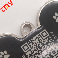 Étiquette de chien NFC de nom d'identification de chat d'animal familier de code QR en métal rond sans fil portable sans fil avec une puce à l'intérieur