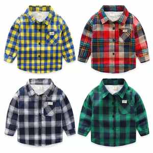 Chemises d'hiver pour garçons, chemises en flanelle à carreaux classiques décontractées pour enfants de 1 à 6 ans, vêtements pour garçons, chemisier pour enfants, chemise à carreaux longue pour bébé - Product Image 6