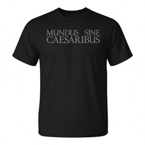 T-shirt Mundus Sine Caesaribus, design con frase latina nera, taglia unisex per adulti - Product Image 2