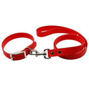 Collar para Perro Ecológico Personalizado al por Mayor, Conjunto de Correa de PVC Impermeable, Duradero, Recubierto de Nailon, con Decoración de Remaches y Patrón Sólido - Product Image 4