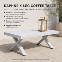 Ensemble de canapé d'extérieur en aluminium OSMEN KOS 4 pièces avec chaises longues et table basse, résistant à l'eau et aux UV, pour la terrasse et le jardin