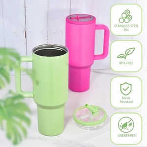 Vaso <span class=keywords><strong>de</strong></span> Viaje <span class=keywords><strong>de</strong></span> Acero Inoxidable <span class=keywords><strong>de</strong></span> Doble Pared con Aislamiento al Vacío, a Prueba <span class=keywords><strong>de</strong></span> Fugas, <span class=keywords><strong>de</strong></span> 40 oz, con Asa y Tapa con Pajita, para Deportes y Gimnasio - Product Image 2