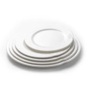 Factory supplies high quality wholesale dinnerware plates,round white melamine ware