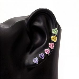 <span class=keywords><strong>Orecchini</strong></span> in Titanio F136 a Forma di Cuore con Zirconi a Fuochi d'Artificio, Piercing Avanzato per Cartilagine Unisex - Product Image 2
