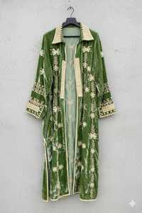 เสื้อแจ็คเก็ตยาวผ้ากำมะหยี่ลายสัตว์พิมพ์ลายซูซานี ทำมือ ผ้าฝ้ายระบายอากาศได้ดี เหมาะสำหรับฤดูหนาว สไตล์โบโฮ คิโมโน เสื้อคลุมตัวนอกสุดหรูหรา ของขวัญสุดพิเศษ - Product Image 4