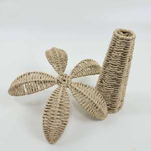 Décoration d'intérieur créative Art Déco en corde de papier tressée, motif feuillage de palmier, accessoires photo faits à la main de haute qualité, style Instagram - Product Image 5
