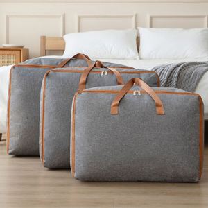 Nouveau sac de rangement pliable grande capacité pour couettes, en tissu cationique, sac de déménagement, sac de rangement pliable, organisateur de vêtements et couettes pour la maison - Product Image 1