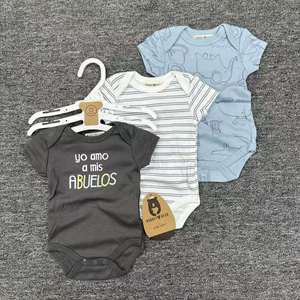 Macacão de Verão de Manga Curta para Bebês Meninos e Meninas, Conjunto de Algodão de Três Peças com Estampa - Product Image 6