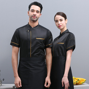 Uniforme de chef à manches courtes Gold Line, vêtements de cuisine pour femme au foyer, vêtements de service alimentaire pour restaurant, café, salon de coiffure, uniforme de travail - Product Image 2