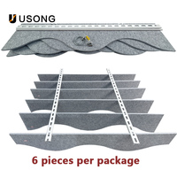 Kit acoustique combiné en fibre de polyester pour décoration de plafond, design stéréoscopique 3D haut de gamme