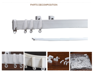 Riel de Cortina de Plástico PP Flexible Blanco Moderno de Alta Calidad de 4 Metros de Largo, Accesorios para Soportes de Pared para Sala de Estar, <span class=keywords><strong>Botai</strong></span> B-1 - Product Image 5