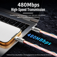 Kabel Data Pengisian Cepat 240W PD Tipe C ke Tipe C, Kabel USB C Berlapis Seng dengan Jalinan Kawat untuk Ponsel, Laptop, Mobil