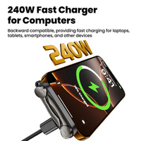 Adaptateur de charge USB C 40 Gbps 240 W 8K60Hz avec support de téléphone pliable à 360° °   Convertisseur Type C pliable rotatif pour une visualisation mains libres
