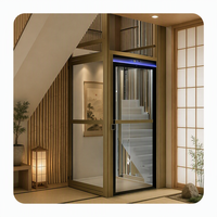 Ascenseur hydraulique résidentiel à 3 étages, cabine en verre, petit ascenseur pour maison, villa, pour 2 personnes