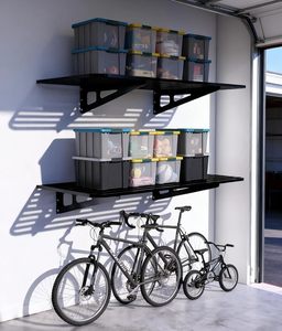 JH-Mech Lot de 2 <span class=keywords><strong>étagère</strong></span>s en métal pour garage, rangement mural pour garage, 4 pieds 48 pouces, <span class=keywords><strong>étagère</strong></span>s murales robustes pour garage - Product Image 4