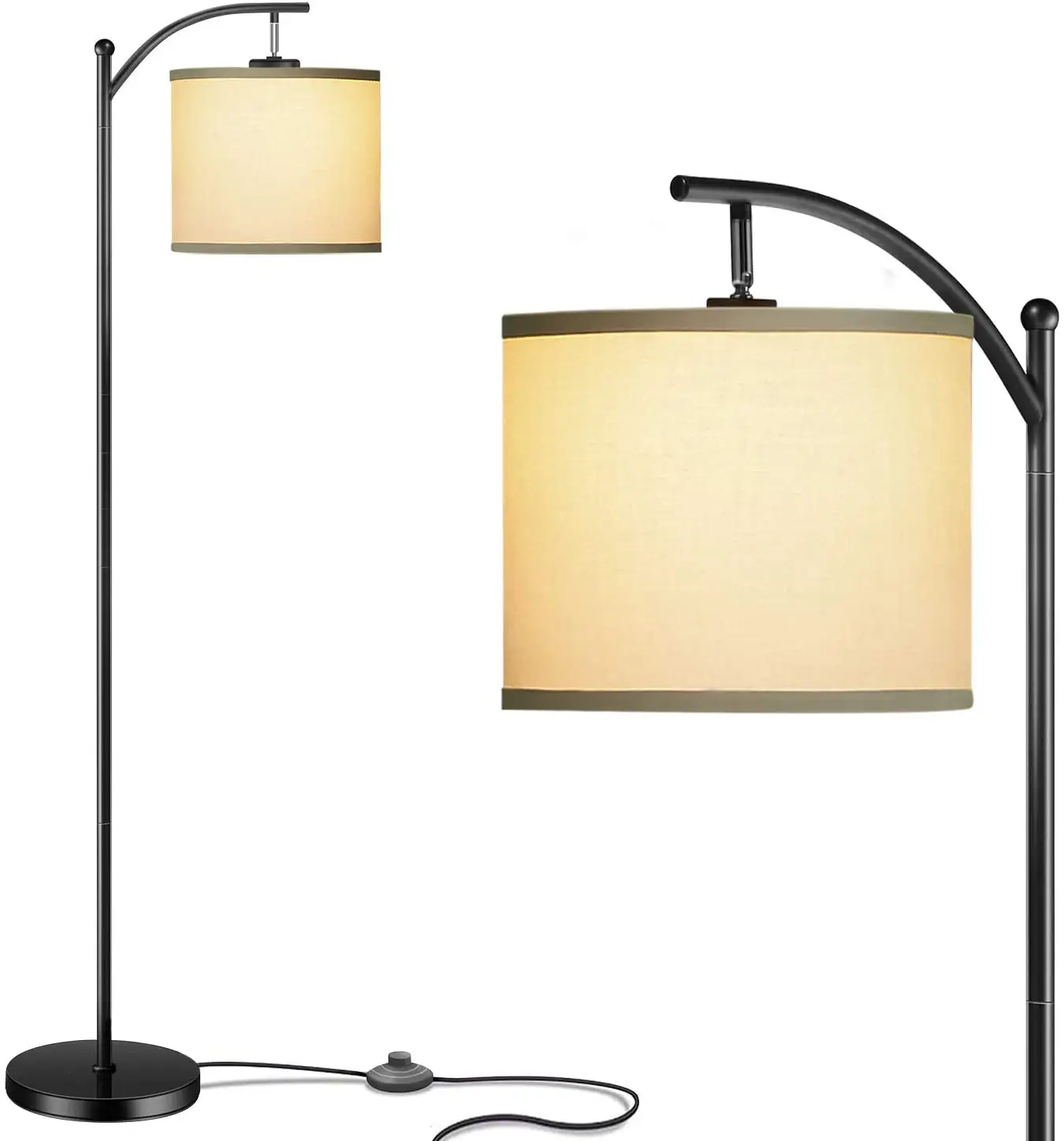Standing Light Classic design Body Layer Modern Floor Lamps for Bedrooms Black and Silver